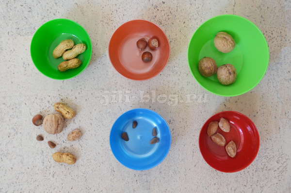 Сортировка орехов для малышей